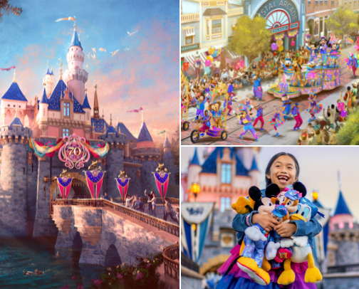 Celebrate Happy! Things to Do During Disneyland's 70th Anniversary Celebration! cover photo collage