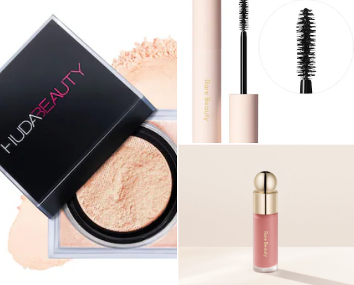 makeup • daily routine • clean girl makeup • soft glam • rare beauty • Huda Beauty • SoftlyMarieCo cover photo collage