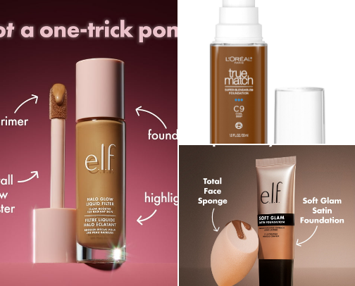 Drugstore makeup cover photo collage