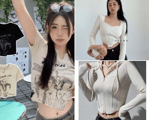 Rekomendasi Crop Top Kekinian cover photo collage