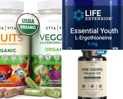 Vitamins and herbs cover photo collage