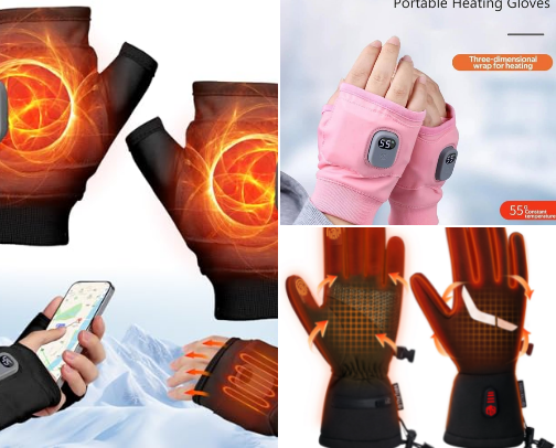 PORTABLE HEATED GLOVES cover photo collage