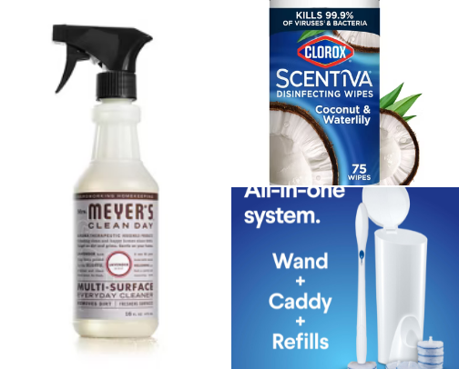 routine cleaning products 🧼 cover photo collage