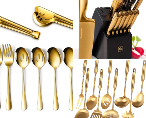 Amazon Kitchen Utensils | GOLD RUSH cover photo collage