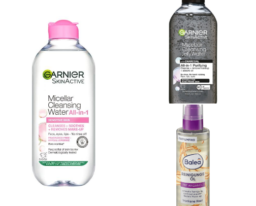 Make up removing products cover photo collage