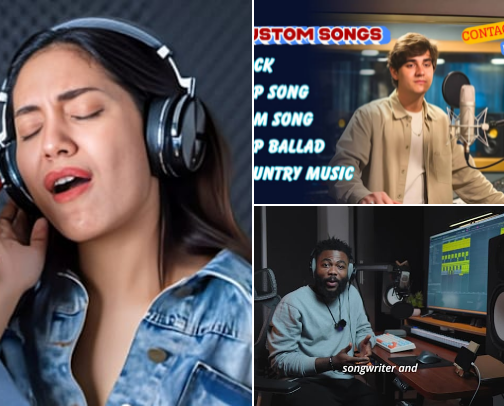 Custom song-writers who turn your words, story, or special message into a heartfelt custom song! cover photo collage