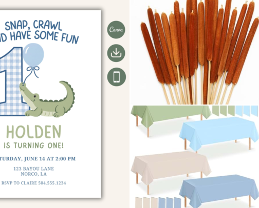 🐊 Crawlin’ Into One First Birthday Party Finds cover photo collage