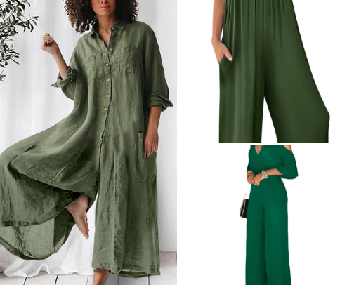 The Green Edit: Trendy Jumpsuits & Dresses cover photo collage
