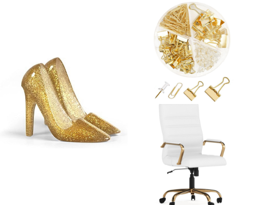 Gold Desk Essentials for a Chic Workspace cover photo collage