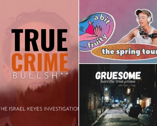 My Fave Podcasts cover photo collage