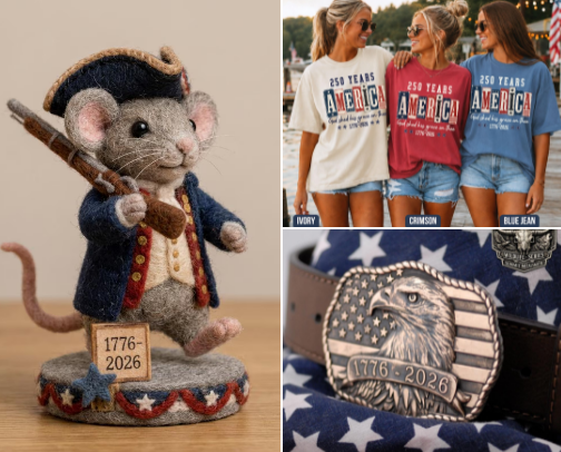 USA 250: The Best Patriotic Gifts & Memorabilia cover photo collage