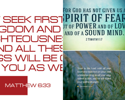 Scripture texts to apply to our circumstances cover photo collage