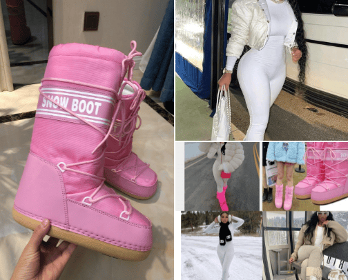 Baddie Winter ❄️ outfits and snow boots 👢 cover photo collage