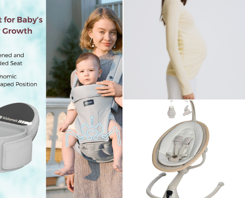 Essentiels pour maman-bébé-maternité cover photo collage