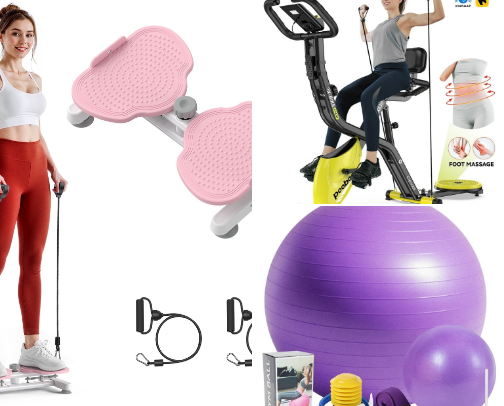 💜"Sweat in Style 🏋️‍♀️ Must-Have Exercise Essentials"💜 cover photo collage