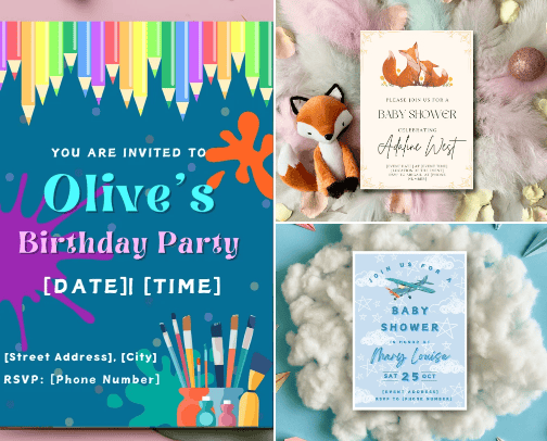 Party Invites That Don’t Look Homemade (But Are) cover photo collage