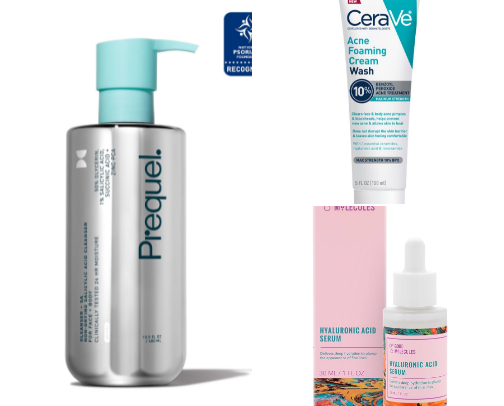 Acne-Safe Skincare Products cover photo collage