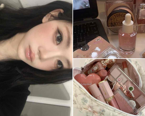 k-beauty vanity setup 💌 cover photo collage