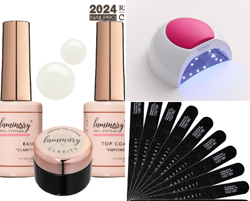 At-home gel nail BEGINNER MUST HAVES cover photo collage