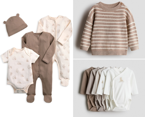 Sharing my current favorite soft and neutral unisex baby clothes cover photo collage