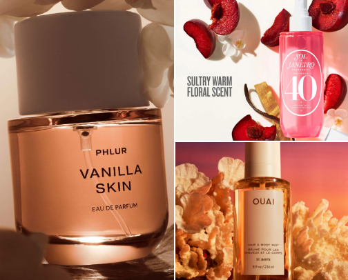 Perfumes and body mists cover photo collage