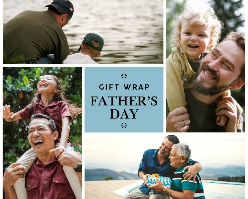 Father's Day Wrapping Paper & Gift Wrap cover photo collage