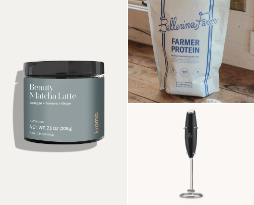Protein Matcha Milkshake by Alexandra Sisto cover photo collage