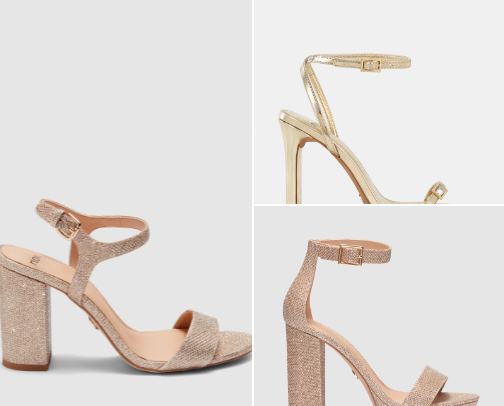 Gold heels for all occasions cover photo collage