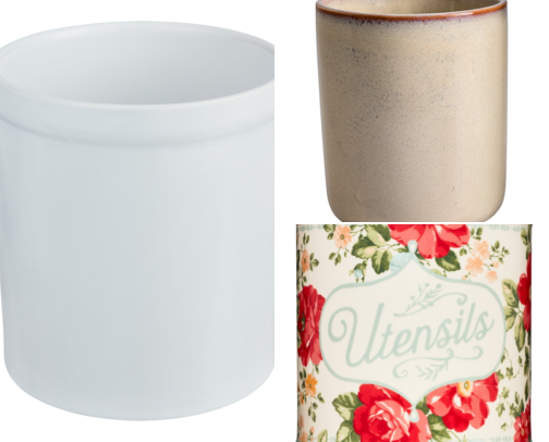 I Finally Found the Right Utensil Crock and My Counter Clutter Disappeared cover photo collage