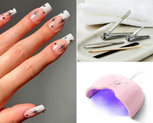 Gel manicure at home: affordable nail tech recomendations cover photo collage