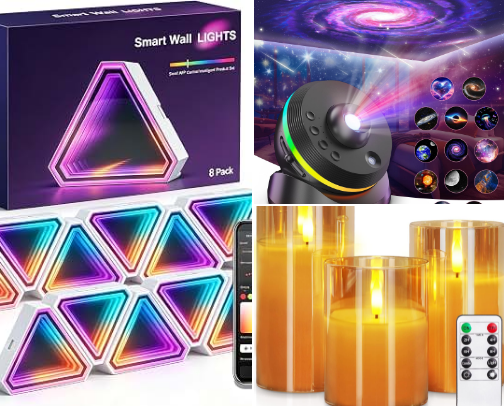 Amazon Halloween Movie Night Essentials: Ambient Lighting, Horror Bar Gear & Cozy Media Room Decor cover photo collage
