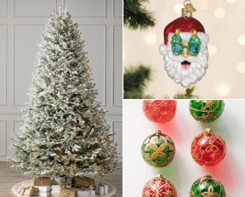 Christmas ornaments cover photo collage