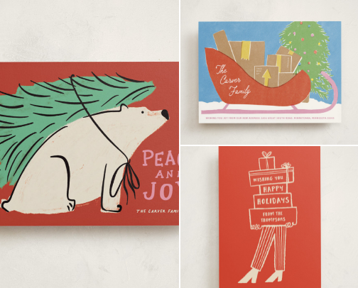 Holiday Card Trends: Carefree Illustrations cover photo collage