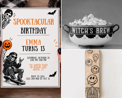 Teen Halloween Birthday Party Ideas cover photo collage