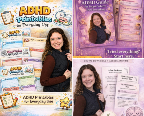 Etsy ADHD Printables by Yours Truly cover photo collage