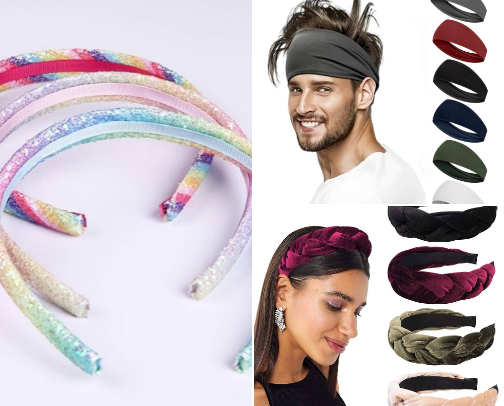 Headband for girls and female cover photo collage