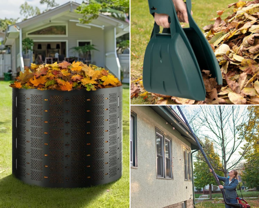 Fall garden clean up tools cover photo collage