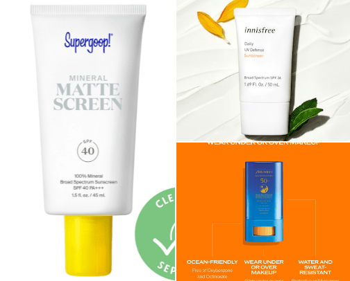 favourite SPF-s for oily skin. cover photo collage