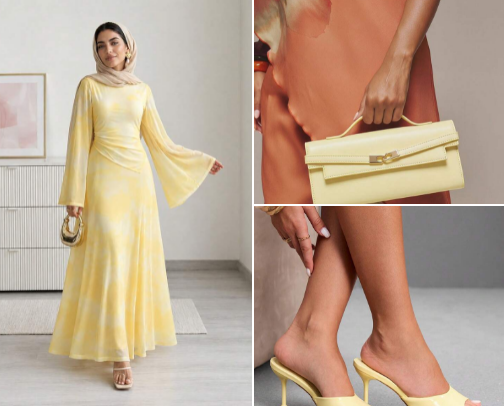 SHEIN Yellow Dress Outfit Ideas | Elegant Modest Summer Looks for Women cover photo collage