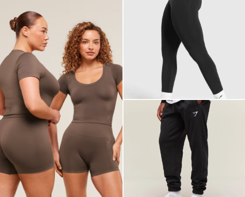 Gymshark products, and essential gym wear cover photo collage