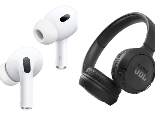 🎧 Earbuds, earphones and headphones cover photo collage