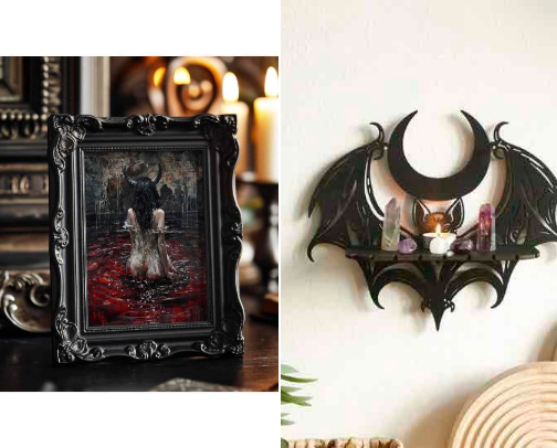 Welcome to my curated world of decor! Think bohemian vibes meet gothic allure, with a splash of maximalist charm, all sprinkled with a touch of forest witch and hobbit magic. This collection reflects my unique personality and style—an eclectic mix of whimsy, darkness, and cozy enchantment. Dive in and get inspired by my personal favorites! ✨🌿🖤 #InteriorStyle #BohoGothMaximalist #ForestWitchVibes #HobbitHome #EclecticDecor #PersonalStyle cover photo collage