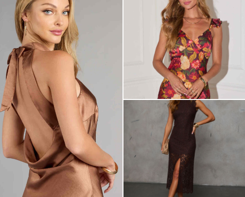 Fall Wedding Guest Dress Finds cover photo collage