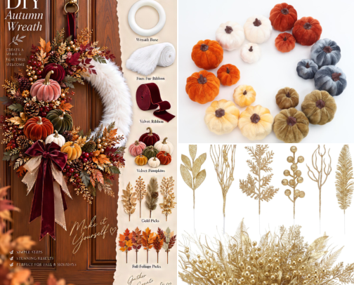 DIY Luxe Fall Wreath — Materials & Decor Picks cover photo collage