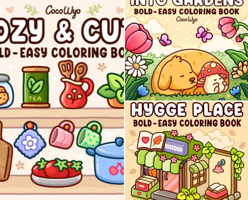 Coloring Books for Kids, Teens & Adults for Relaxation and Mindfulness cover photo collage