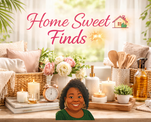 "Home Sweet Finds 🏡✨" cover photo collage