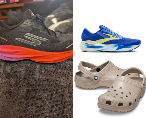 Active shoes cover photo collage