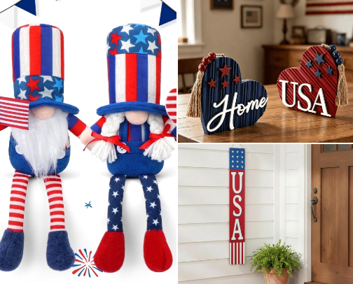 Red, White, & Blue Decor Ideas cover photo collage