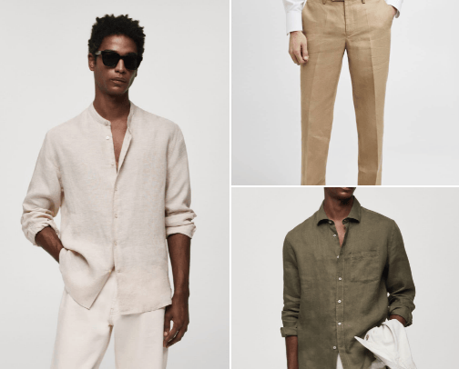 MANGO Linen collection for men cover photo collage