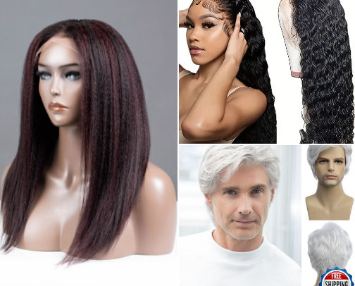 Lace wigs cover photo collage